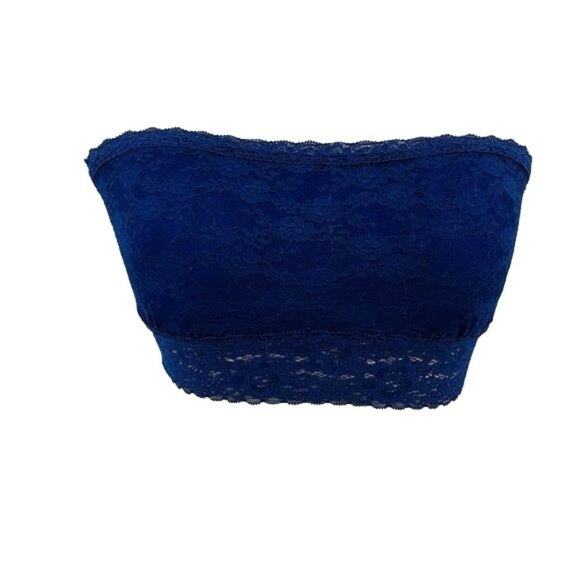 Victoria's Secret PINK Navy Blue Lace Bandeau Wire Free Medium - Picture 9 of 9